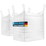 BIBODU Big Bag Säcke (2 EINHEITEN) 1000kg | Big Pack 90x90x90 cm | Big Pack...