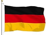 Deutschland Flagge 90x150cm - Wetterbeständige Fahne mit Messingösen, 100%...