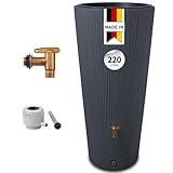4rain Vaso 2in1 Decor Regentonne 220 Liter Graphite Grey inkl....