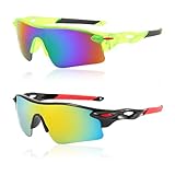 Irikdescia 2 Stück Sport-Sonnenbrille für Kinder, UV400-Sonnenbrille,...