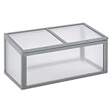 Outsunny Frühbeet Holz und Polycarbonat Treibhaus 90 x 46 x 40 cm Gewächshaus...