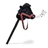 Relaxdays Steckenpferd mit Sound, Kinder, Plüsch & Kunststoff, Höhe: 68 cm,...
