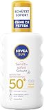 NIVEA SUN Sensitiv Sofort Schutz Sonnenspray LSF 50+, Sonnenmilch mit LSF 50+...