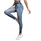 Gellmall Damen Jeansoptik Leggings High Waist Jeggings Elastic Jeans Frauen...
