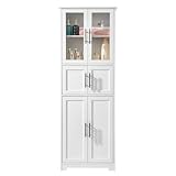 LEADZM Küchenschrank Hochschrank, Vitrinenschrank mit 6 Türen, Buffetschrank...