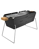 Knister Mobiler Holzkohle-Grill | Ideal Als Camping Grill & Feuerschale | Für...