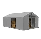 DAS COMPANY Lagerzelt 3x8m wasserdicht grau Zelt 560g/m² PVC Plane hochwertig...