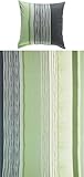 REDBEST Bettwäsche, Bettgarnitur Single-Jersey grün-grau Größe 80x80 cm /...