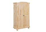 Inter Link - Kleiderschrank - Kiefer massiv - Garderobenschrank -Landhaus Still...