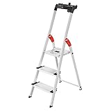 Hailo L80 ComfortLine Alu Sicherheits-Stehleiter - klappbare Leiter mit 3 XXL...