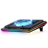 llano 2024 RGB Gaming Laptop Kühler Kühlpad mit Touch-Bedienung stufenloser...