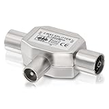 BINGFU TV Antennenverteiler 2Fach, Antennenkabel Verteiler, 2 Wege 1x IEC Koax...