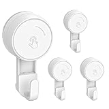 Ulinek 4-Pack Saugnapf Haken stark, Saughaken Bad Ohne Bohren, Max 5 KG, 1000...