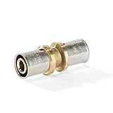 H2O-Flex® 20er Pressfitting - Kupplung 20 x 2,0mm für Verbundrohr 2,0mm DVGW Aluverbund - Rohr Mehrschichtverbundrohr