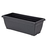 Kunststoff Pflanzkasten rechteckig anthrazit - 80 x 33 cm - XXL Blumenkasten im...