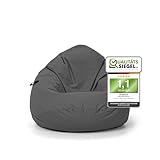 Nadimaideal Sitzsack Tropfenform Kastanie | Bodenkissen für Kinder & Erwachsene...