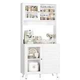 FOREHILL Küchenschrank, Buffetschrank, Vitrinenschrank mit Arbeitsplatte,...