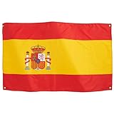Runesol Spanien-Flagge, 3 x 5, 91x152 cm, Español Banner, 4 Ösen, Messingöse...
