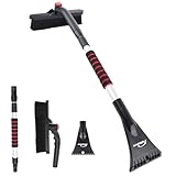 AUTOJARE 2 in 1 Eiskratzer Auto mit Besen 360° Drehbarer Schneebürste Auto...