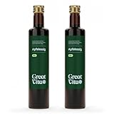 GreatVita Bio Apfelessig 1 Liter | Naturtrüb & ungefiltert mit Essigmutter -...