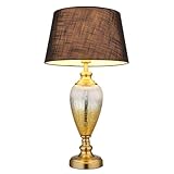 GLOBO Tischleuchte Glas Nachttischlampe LED Beistellleuchte Leselampe Textil...