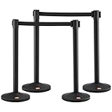 VEVOR Personenleitsystem Absperrband Absperrständer 4-teilig, 2 m x 48 mm...