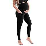 SINOPHANT Damen Umstandsleggings Hohe Taille Umstandshosen mit Taschen...