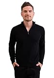 CASH-MERE.CH 100% Kaschmir Herren Stehkragen Pullover | Sweater mit...