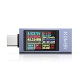 YEREADW USB C Tester Messgerät Typ-C Multimeter Digital, 4-30V 0-12A PD...
