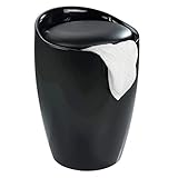 WENKO Badhocker Mod. Candy Schwarz, Hocker mit Stauraum für das Badezimmer und...