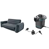 Intex Schlafcouch 66552, Hellgrau, Größe 203 x 231 x 66 cm & Volt Quick-Fill...