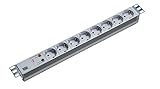 BACHMANN Steckdosenleiste 19'' Zoll PDU 8-Fach mit Überspannungsschutz 1HE 2m...