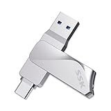 SSK USB Stick 64GB USB 3.2 Speicherstick Metall Memory Stick Dual USB-Sticks...