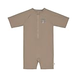 LÄSSIG Unisex Baby Schwimmanzug Kurzarm Badeanzug, Braun, 86 EU