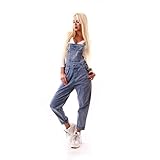 OSAB 77119 Fashion Oversize Damen Jeans Latzhose Hose Pants Träger Worker Style...