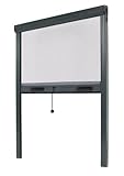 Fliegengitter Insektenschutzrollo Aluminium für Fenster - Anthrazitgrau, B80 x...