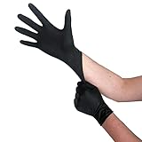 Einweghandschuhe Schwarz Latex, Einmalhandschuhe M, 100 Stück, puderfrei,...