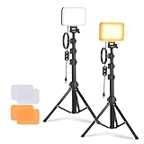NEEWER Basics 2 Pack LED Videolicht Panel Lighting Kit, Bi Color Dimmable...