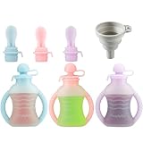 PandaEar Wiederverwendbare Silikon Babybrei-Quetschbeutel, 4er Pack, 150 ml...