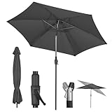 Sekey® 270cm Sonnenschirm mit Kurbel und Auto Kippen, Marktschirm für...