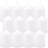 HS Candle Wachskerzen Stumpenkerzen Weiß Ø4cm x 6cm (12 Stück) Teelicht...
