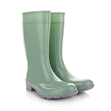 LEMIGO Damen Gummistiefel Wasserdicht Hohe Regenstiefel Gartenschuhe 967 Ilse...