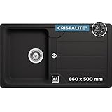 SCHOCK Küchenspüle Formhaus D-100 Nero 86x50 cm - CRISTALITE® Schwarz mit...