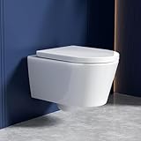 Rainsworth Spülrandlos Wand-WC Tiefspül Toilette - Hänge Toiletten mit...