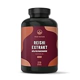 Reishi Pilz-Extrakt - 270 Kapseln (650mg) - Hochdosiert: 1950mg pro Tag - 40% Polysaccharide - 3 Monate Vorrat - Ganoderma Lucidum - Vegan, ohne Zusatzstoffe - Deutsche Produktion - TRUE NATURE®