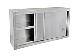 Beeketal 'BWS100' Gastro Küchen Wandhängeschrank aus Edelstahl mit auf Rollen...