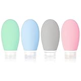 talifoca Silikon Reiseflaschen 100 ml, 4 Stück Kunststoff-Kosmetik-Flaschen...