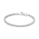 PANDORA Moments Funkelndes Tennisarmband mit Karabiner-verschluss in Sterling...