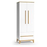 VitaliSpa Kinderkleiderschrank Malia, Kinderregal, Weiß/Eiche, 70 x 187 cm