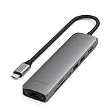 SATECHI 7-in-1 USB-C Hub Slim Plus, Multiport-Adapter mit 4K HDMI, 100W Power...